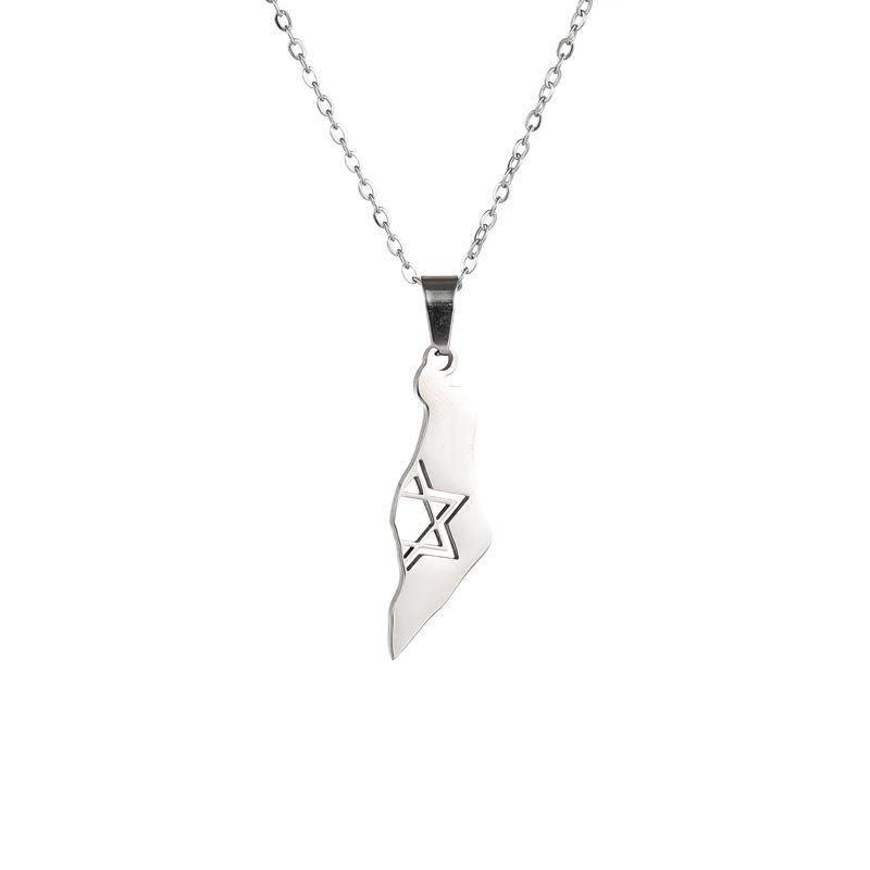 New Israel and Palestine Map Pendant Necklace Fashionable Pendant Jewelry for Women