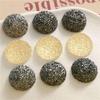 Lux Black Silver Rhinestone Resin Accessories: Half-Round DIY Earring, Hair Clip, Phone Case Material.