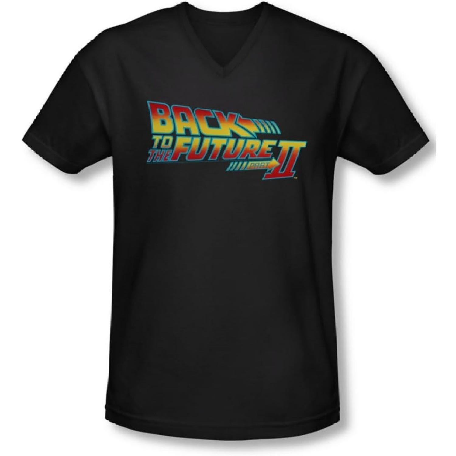 Back to the Future II - Mens Logo V-Neck T-Shirt XXXXXL разноцветный