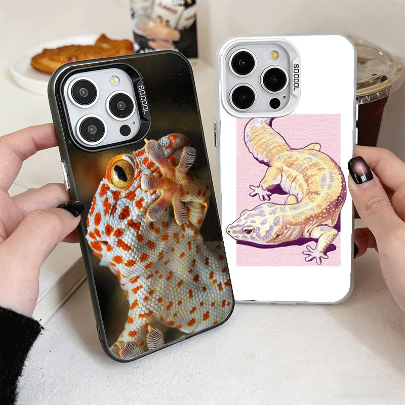 Lizards Geckos Cute Pet Soft Phone Case for iPhone 15 16 17 Pro Max 17Air 16E 14 Plus 13 12 Mini Shockproof Cover Back Shell