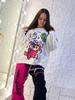 2024 Autumn/Winter Cute Cartoon Fun Print Loose Plus Velvet Sweatshirt