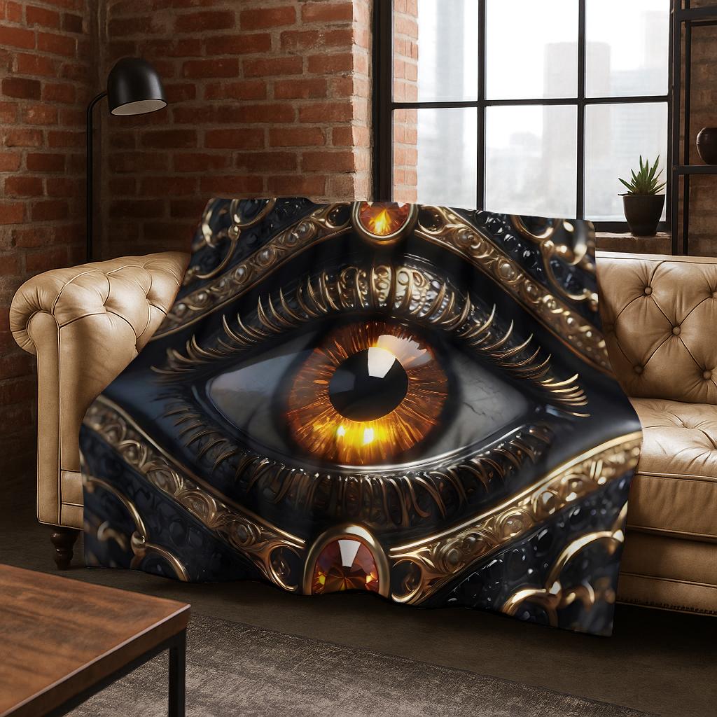 Freemasonry The Eye of the Demon Flannel Blanket Soft Warm Blanket for Bedroom Living Room Bed Travel Camping Picnic Gift