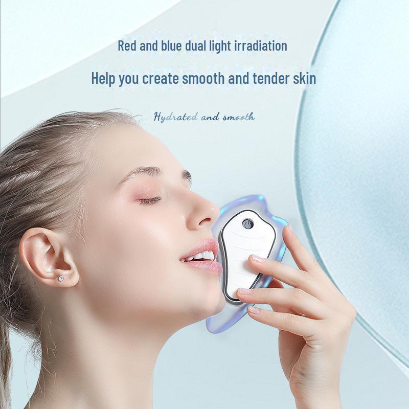 Electric Facial Massager: Light Therapy Skin Care Tool with Vibration and Gua Sha Function for Home Use