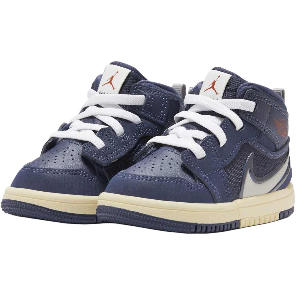 Air Jordan 1 Mid RM EasyOn TD Midnight Navy Baby Sneakers Blue Varsity-Red Muslin FQ1283-400