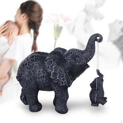 Elephant Statue Figurine Mothers Day Gift Craft Animal Sculpture Ornament for