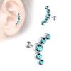 Stainless Steel Anti-Czech Diamond Ear Bone Stud Earrings