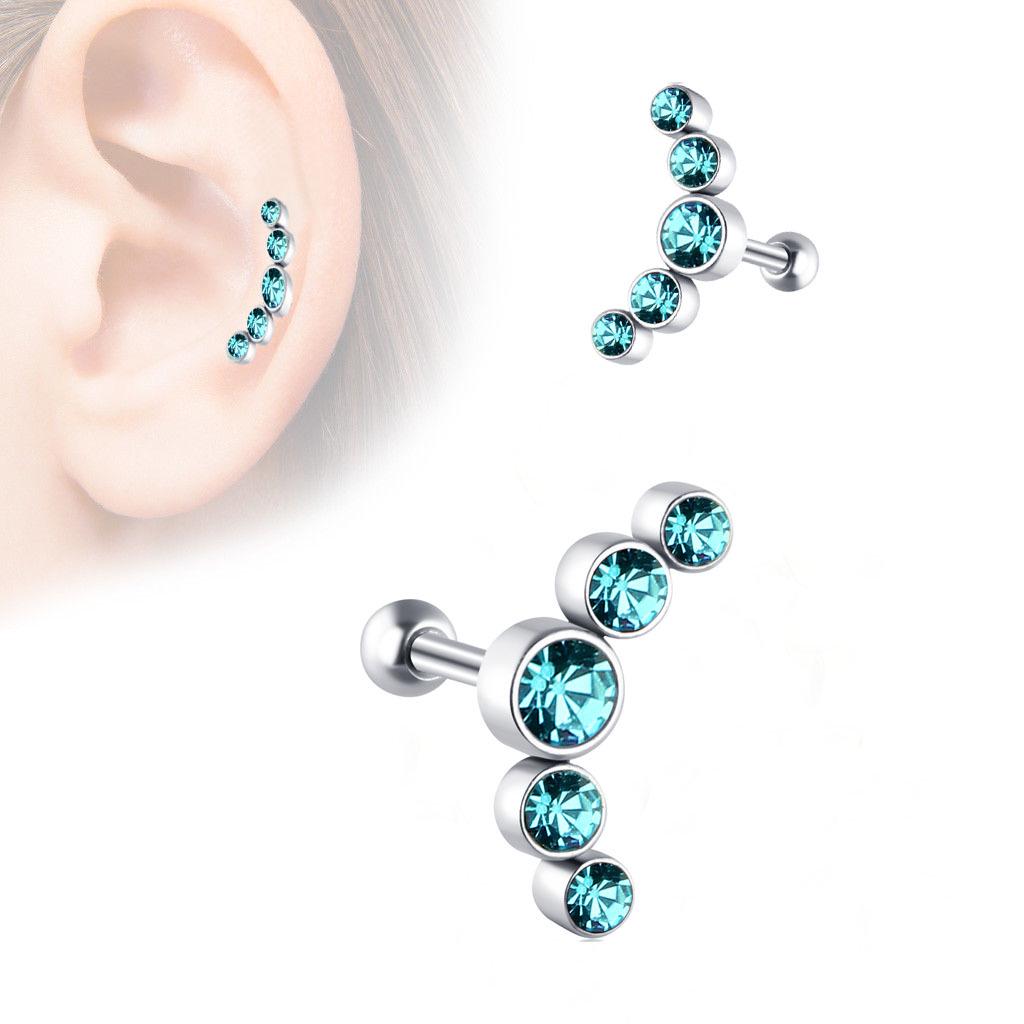 Stainless Steel Anti-Czech Diamond Ear Bone Stud Earrings