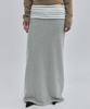 SUADE Layered Long Skirt [Gray]