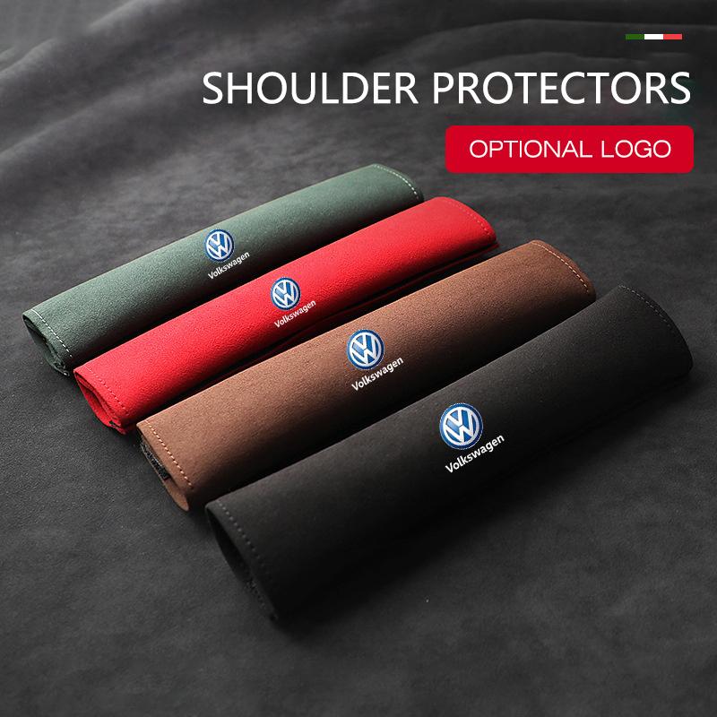 Suede Car Seat Belt Shoulder Cover Breathable Protection Safety SeatBelt Pad For Volkswagen VW RLine Golf Amarok ID3 Tiguan GTI zq9