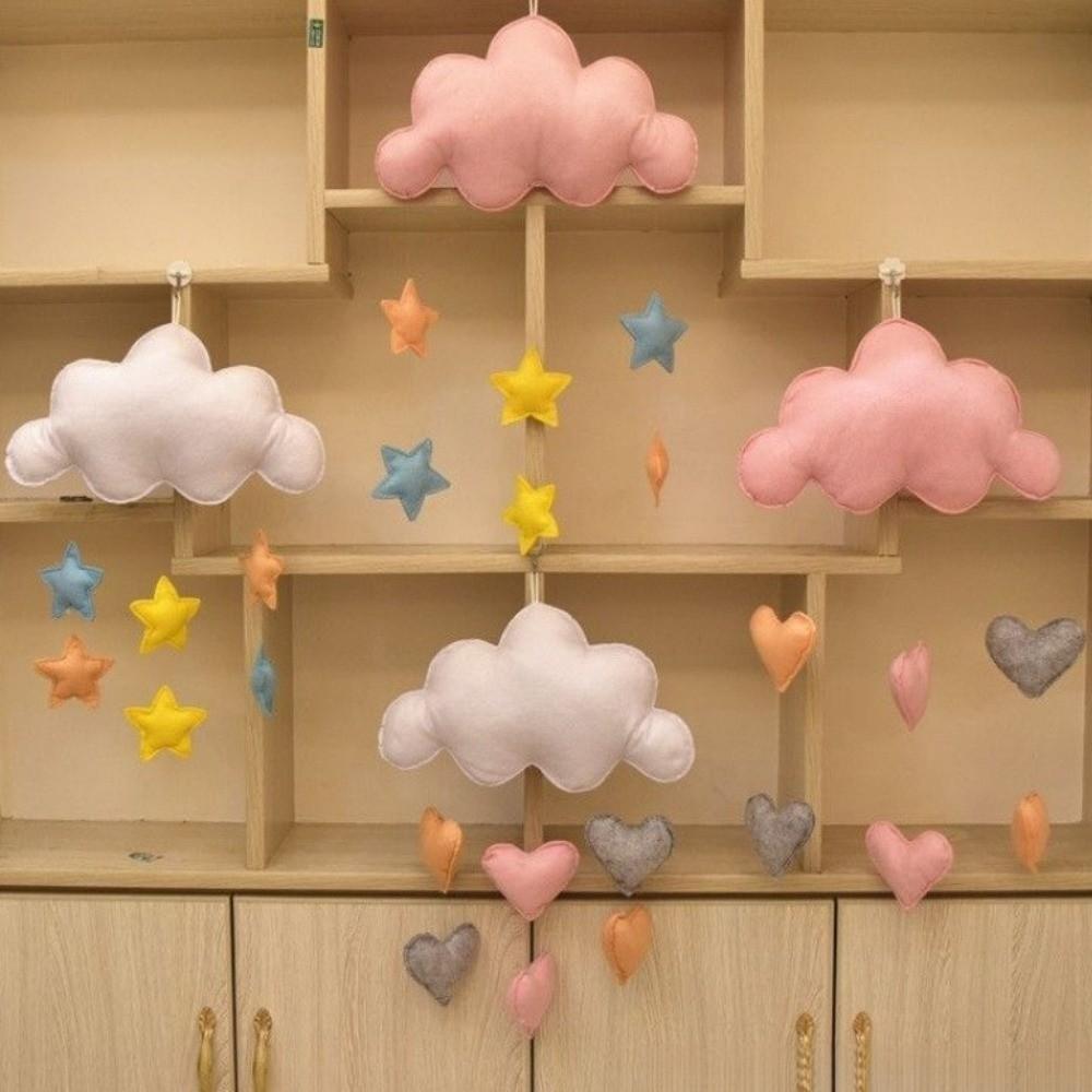 3D Nursery Room Pendant Heart/Star Design Rainbow Cloud Garland Cloud Pendant Photo Props
