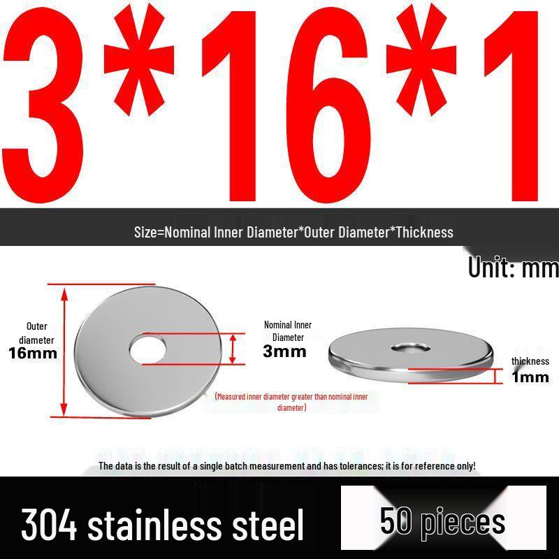 Thickened 304 Stainless Steel Flat Washer Spacer (M2-M36)