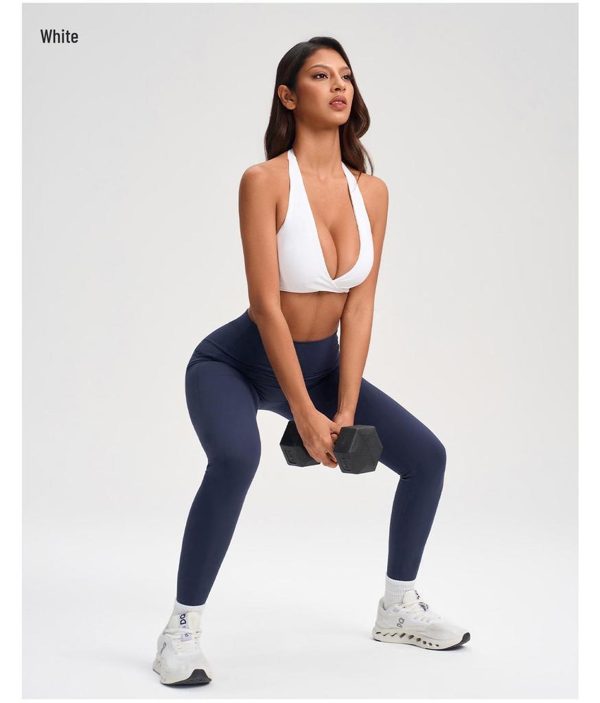 European & American V-neck Halter Backless Wire-free Sports Bra YG-1005