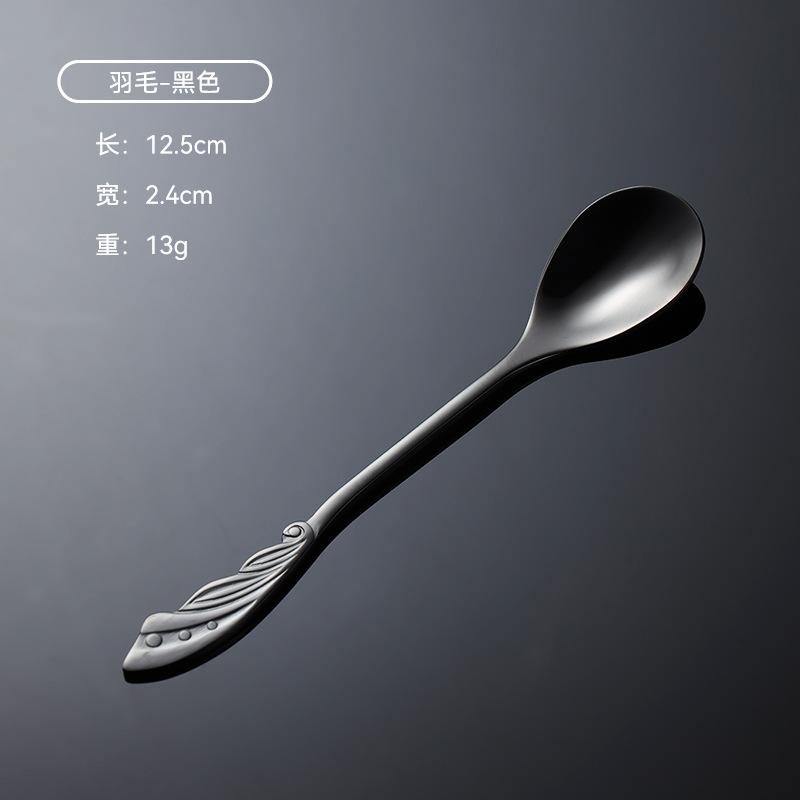 304 Stainless Steel Coffee Spoon Wedding Four-piece Gift Box Love 4 Flower-shaped Titanium-plated Gold Colorful