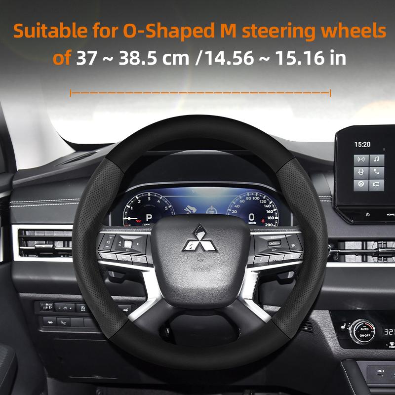 Cwnqah1 Cwmvjg1 Suitable for Mitsubishi Breathable Leather Matte Carbon Fiber Texture Steering Wheel Cover, Suitable for Outlander Phev Sport Eclipse