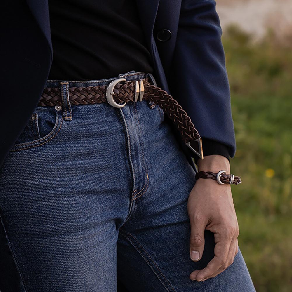 Allclassic Alcbc001 Ac Signature Bracelet W_Brown (Silver)