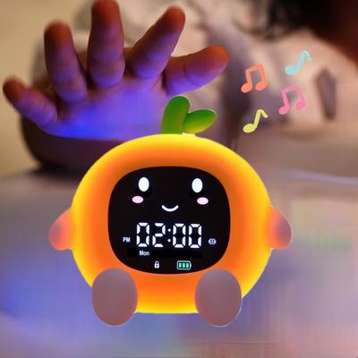Alarm Clock for Kids 6-IN-1 Fruit-Shape Toddler Sleep Training Clock Cute Touch Night Light for Children's Bedroom