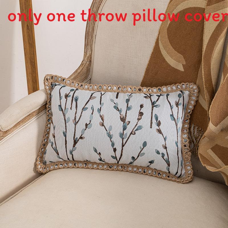 Modern Minimalist Sofa Pillow Cover With Floral Pattern In Polyester Fabric For Living Space