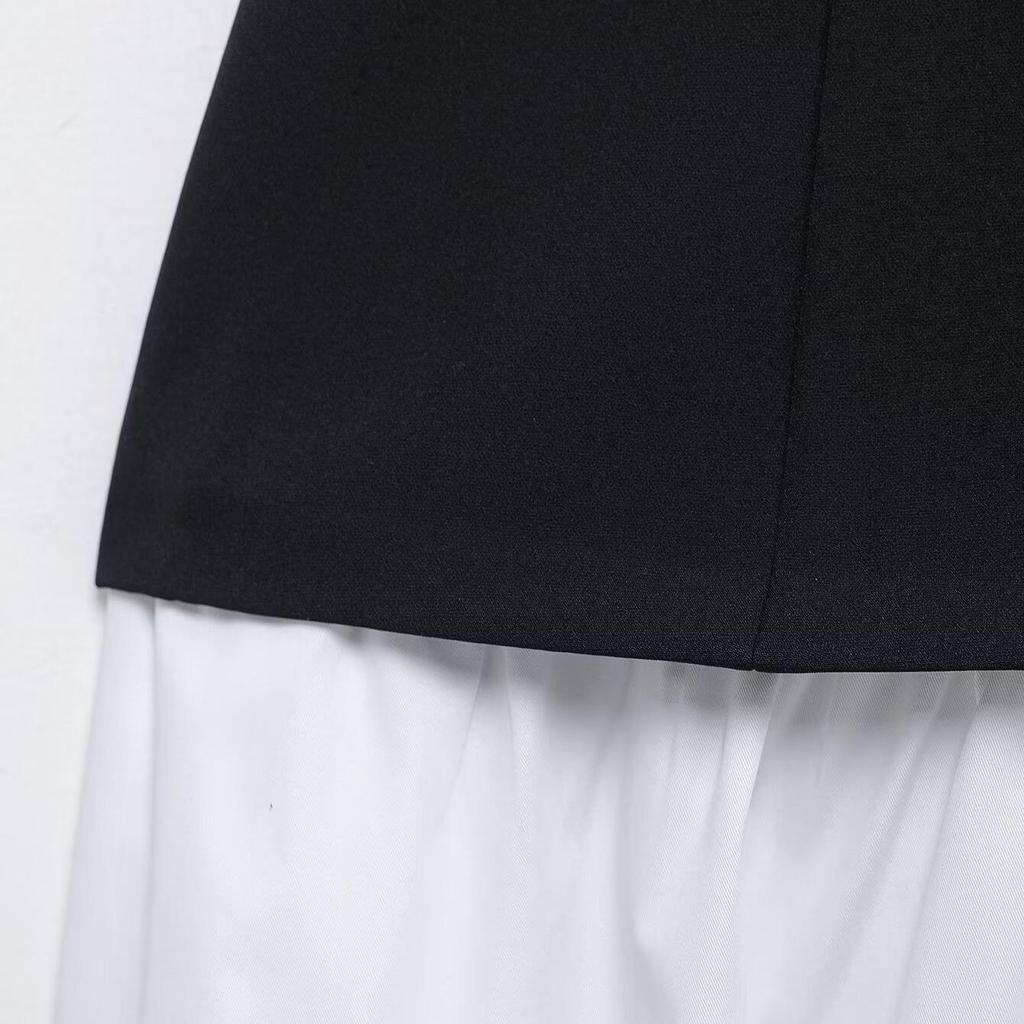 Spring 2025 Women's Slimming Strapless Long Dress with Stitching Design