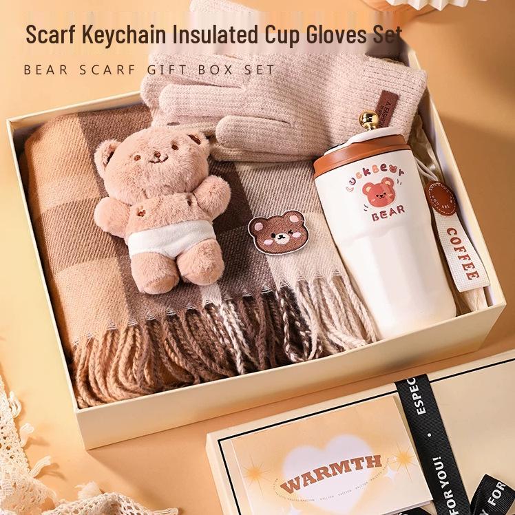 

2025 Подарочная коробка с шарфом премиум-класса на день рождения для девочек, лучших подруг или жены