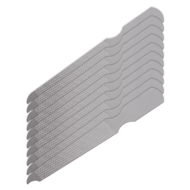 

10 шт., высококачественная двусторонняя металлическая пилка для дизайна ногтей из нержавеющей стали, инструмент для маникюра и педикюра 1