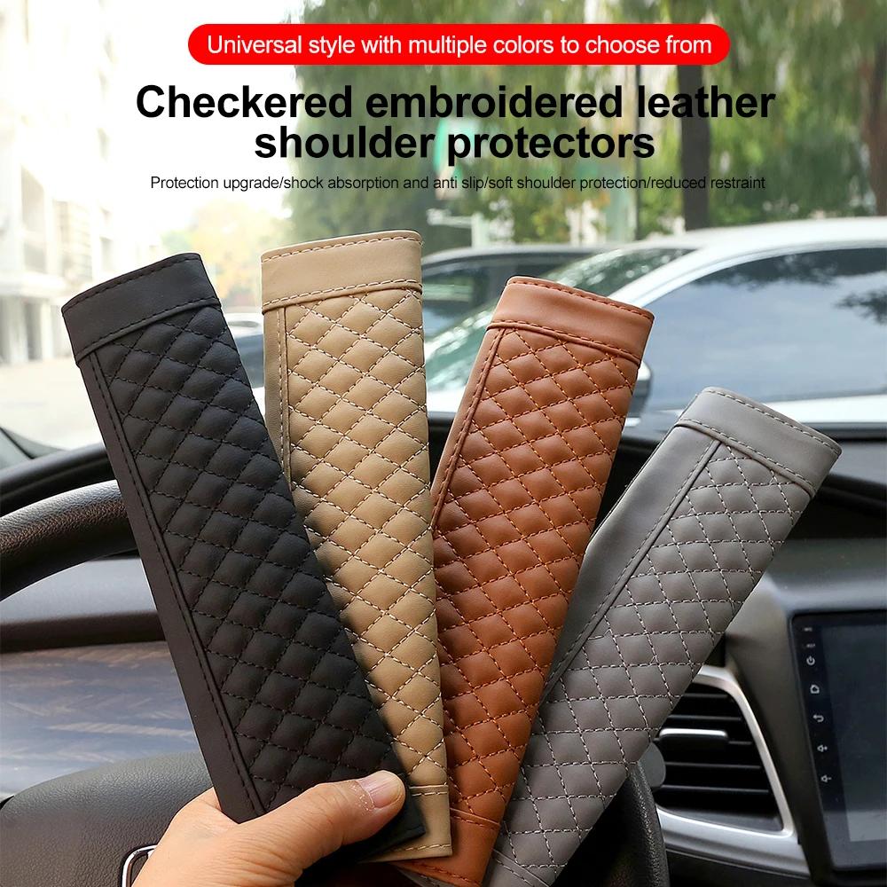 PU Leather Car Seat Belt Cover Seatbelt Shoulder Pad Cushions Safety Belt Shoulder Cover Protector for All Cars and Backpack