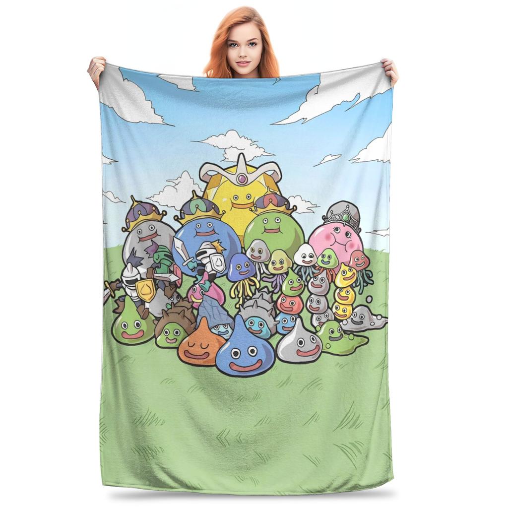 D-Dragon Quest Slime Pluche Deken Kinderen Flanellen Plaid Voor Huisdecoratie Warm Op Maat Gemaakte Kwaliteit Sprei Verjaardagscadeau