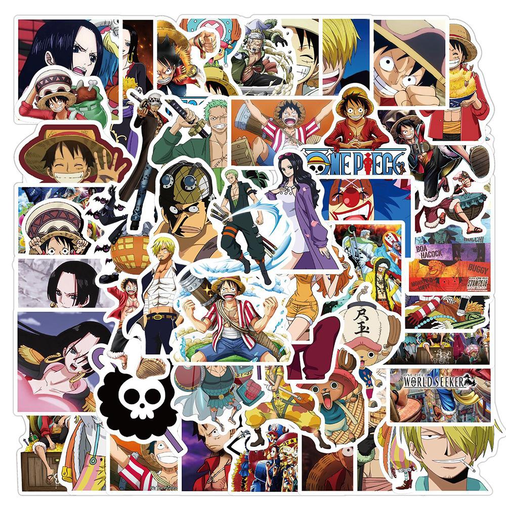 4850 100Pcs Anime One Piece Stickers Decals Graffiti Skateboard Laptop Phone Car Luffy Chopper Cool Cartoon Sticker For Kids