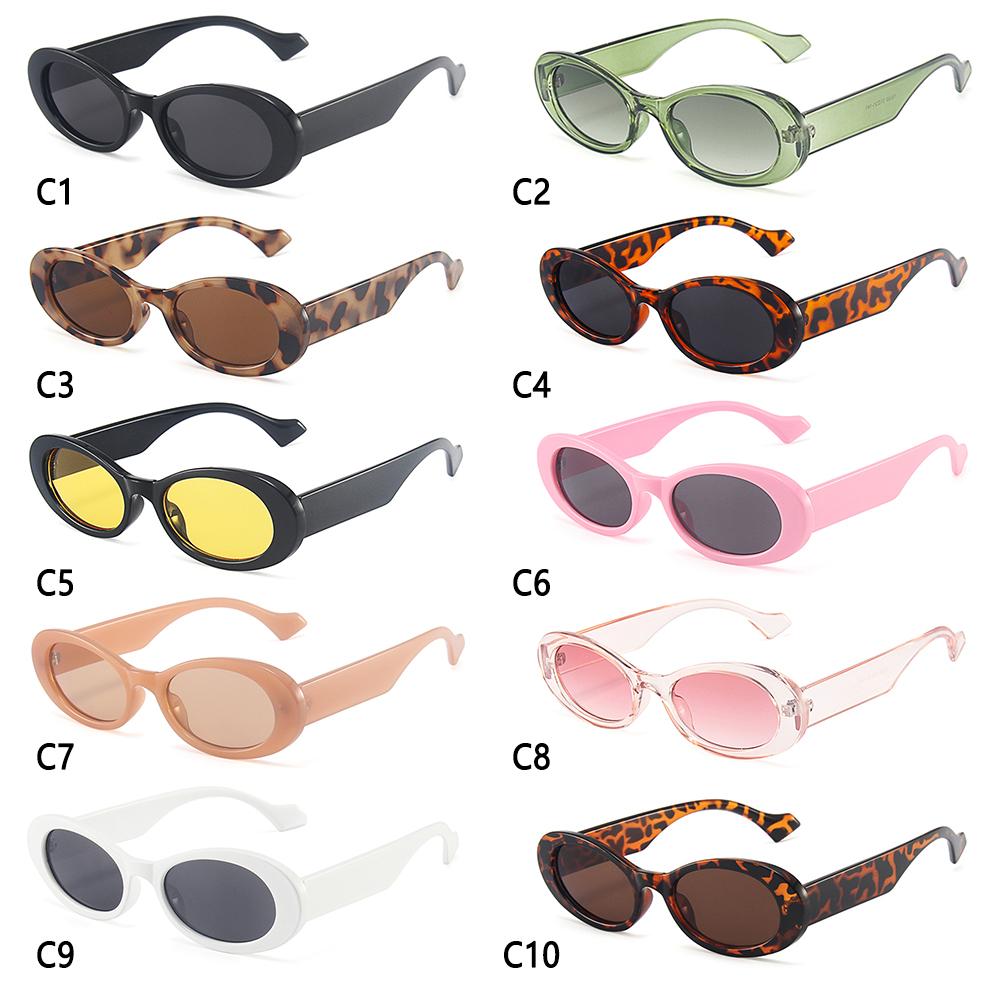 Leopard Jelly Color Eyewear Small Oval Sunglasses For Women Shades Trending Sun Glasses