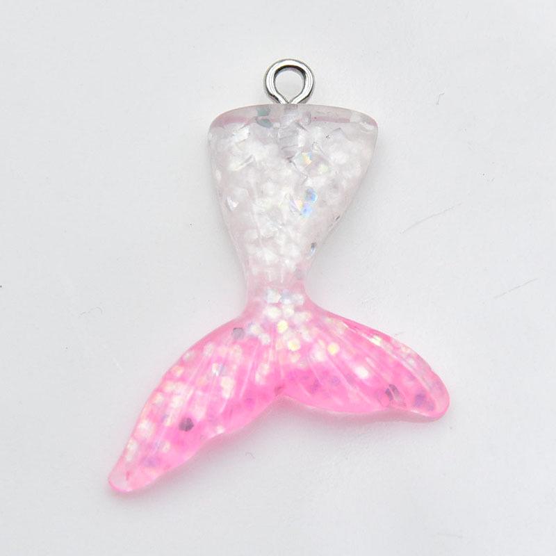 Gradient Resin Mermaid Tail Keychain Pendant Earrings - DIY Jewelry Accessory