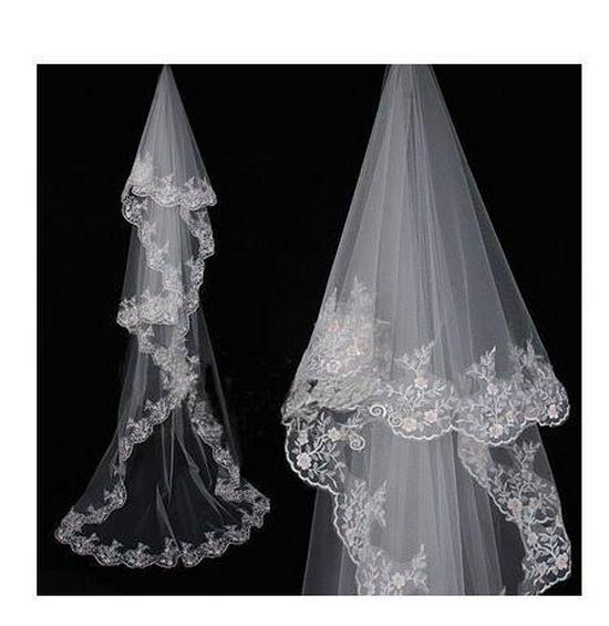 Elegant European & American Lace Bridal Veil - High-End Princess Wedding Veil