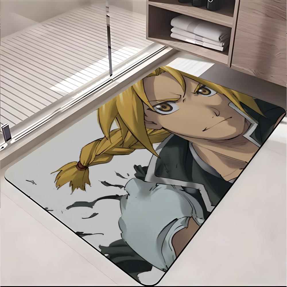 ANIME F-Fullmetal Alchemist Floor Mat Absorbent Floor Mat Non-Slip Entrance Rug for Bathrooms Restrooms and Toilets