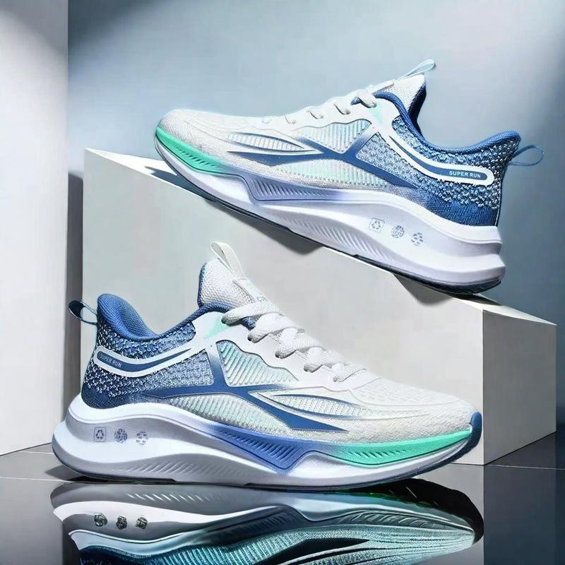 Spring and summer sports shoes men's shock absorption lightweight large size high school entrance examination racing shoes learn mesh breathable yo