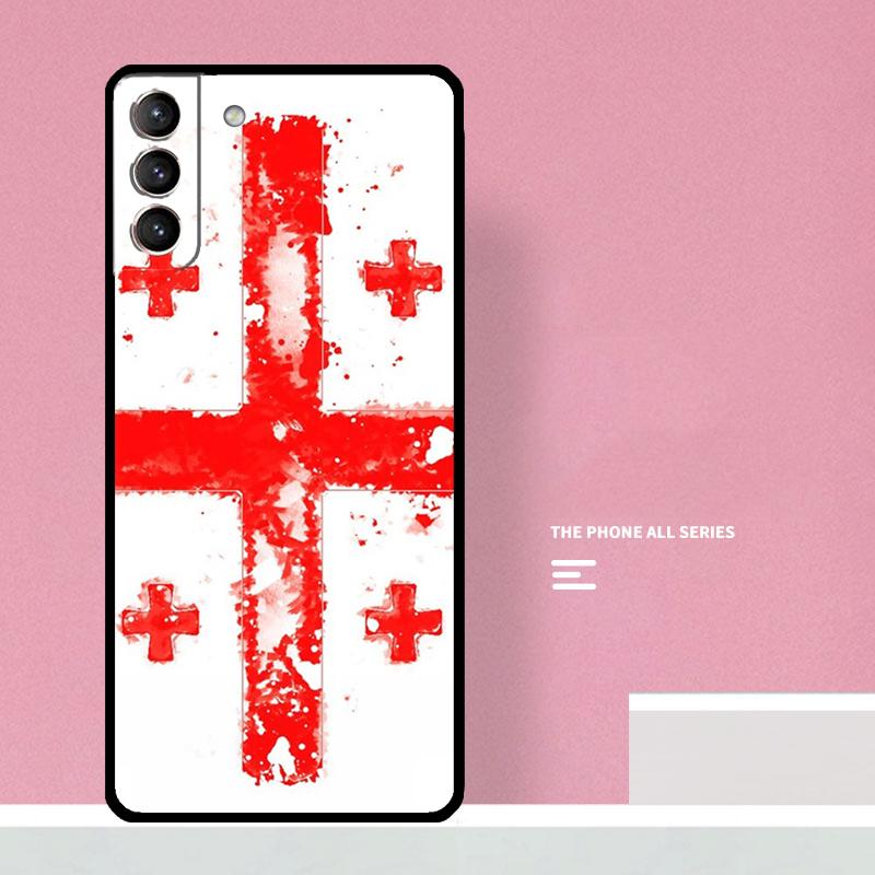 Georgia Grunge Flag Phone Case For Samsung Galaxy S24 S26 Ultra S20 S21 S22 S23 S25 Plus S10 S25 FE Cover Coque