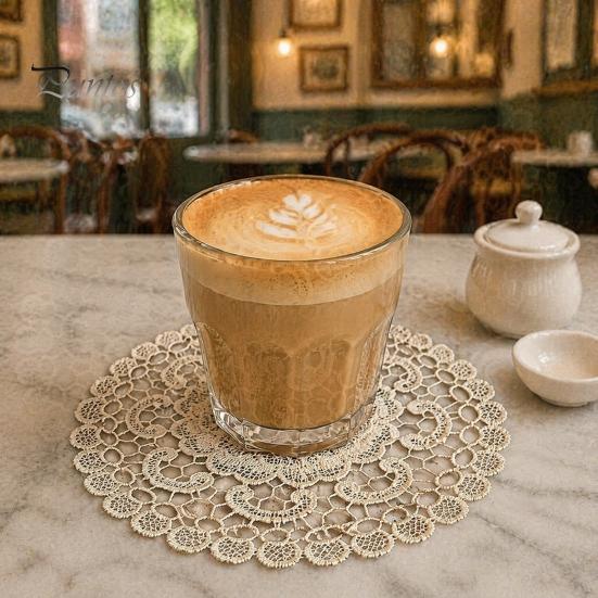 Lace Doilies for Table Decor Round Floral Doily, Embroidered Coaster Place Mat, Heat Insulating Decorative Mats Tea Cups Retro Teapot Vase Dining