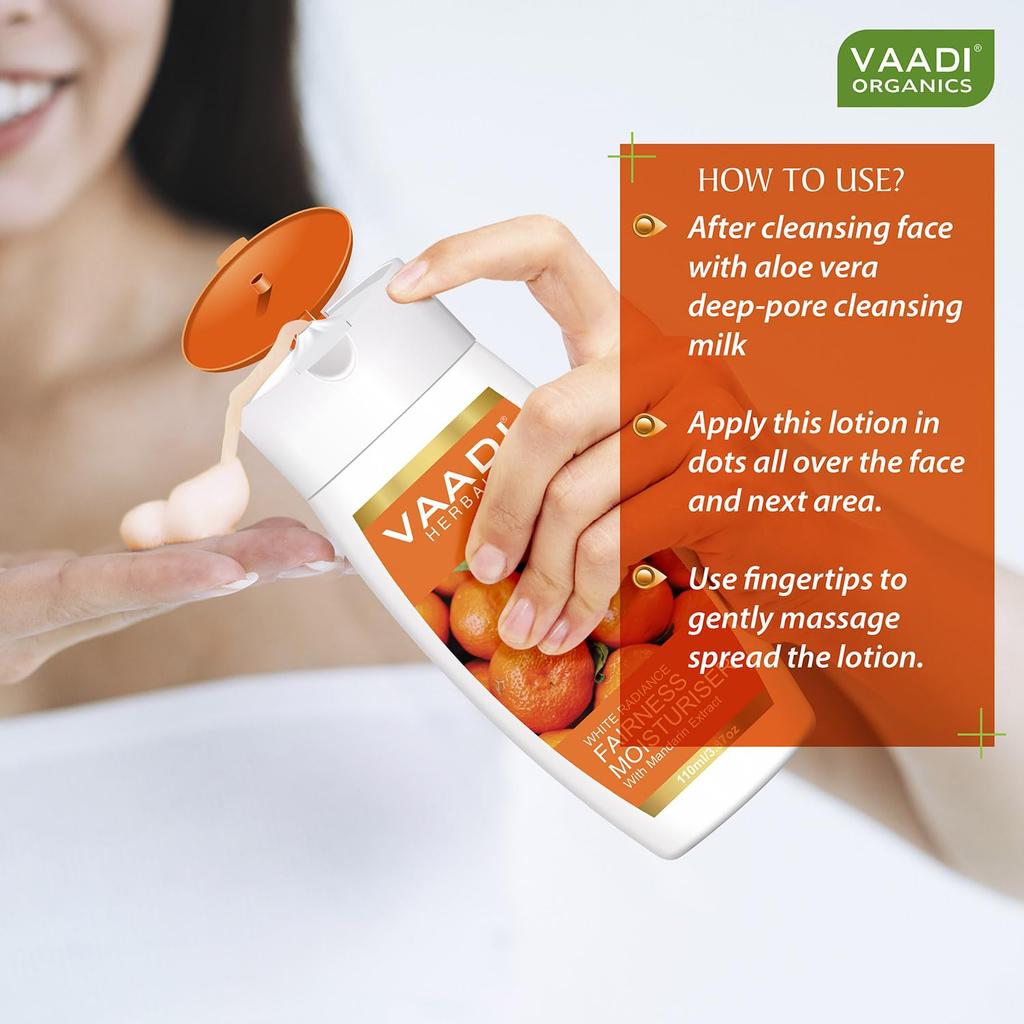Vaadi Herbals Mandarin Extract Moisturising Body Lotion For Soft Radiant Skin Daily Hydration Care 110 ml X Pack Of 3