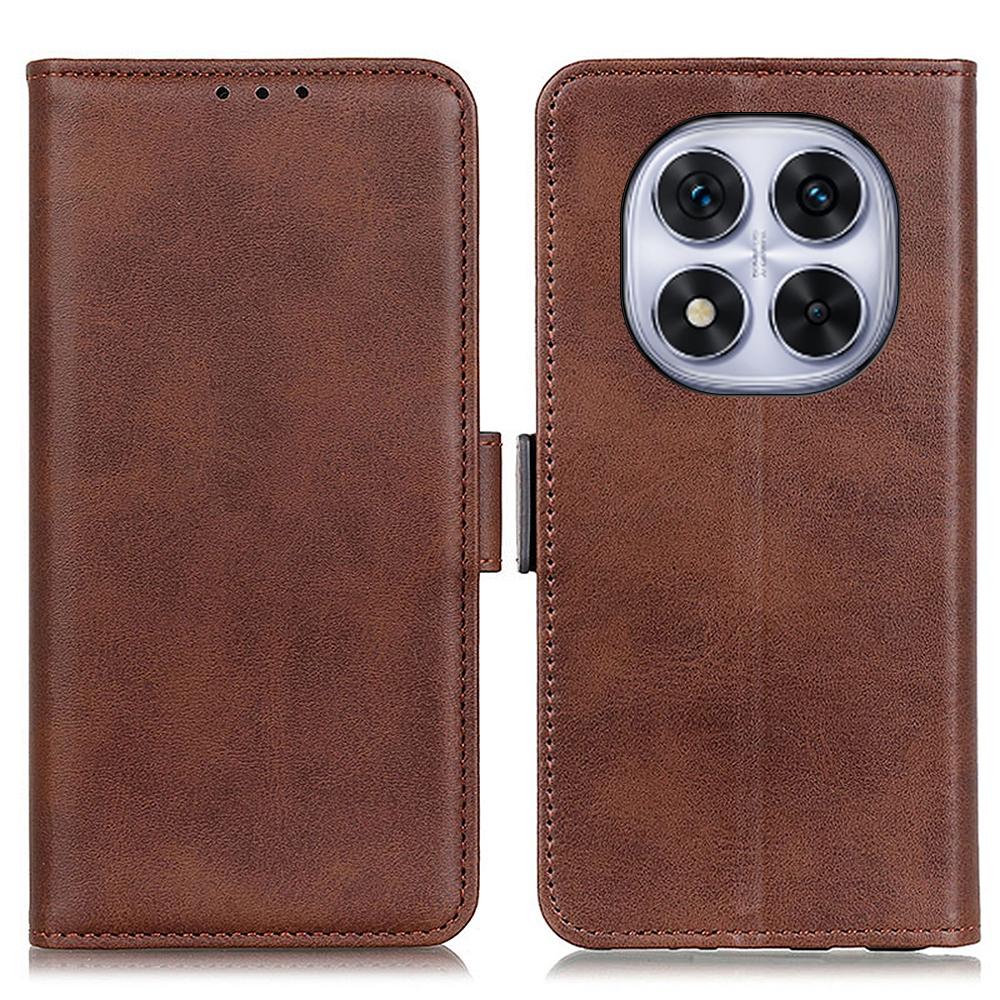 

Чехол-подставка для Xiaomi Redmi Note 14 Pro 4G, Текстура коровьей кожи, Чехол для телефона из ПУ кожи Brown