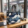 Vintage Wave Pattern Tote Bag Portable Casual Daily Shopping Shoulder Bag