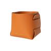 PU Material Leather Storage Box Folding Design Anti-Slip Base Desktop Storage Tray Solid Construction Multifunctional