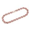 15Mm Strip Hip Hop Full Diamond Cuban Necklace Men'S Hiphop Rap Alloy Pendant Red Diamond