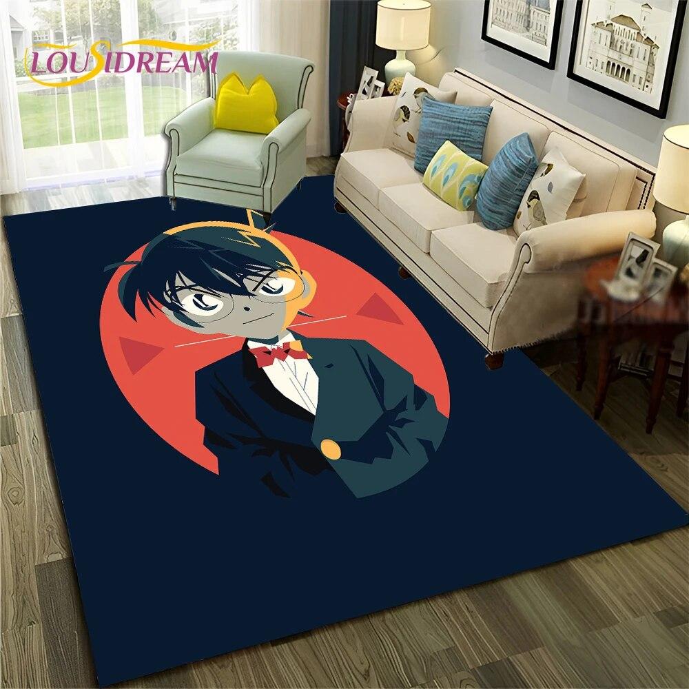 Cartoon HD Detective Conan Anime 3D Carpet Rug for Home Living Room Bedroom Sofa Doormat Decor,Child Area Rug Non-slip Floor Mat