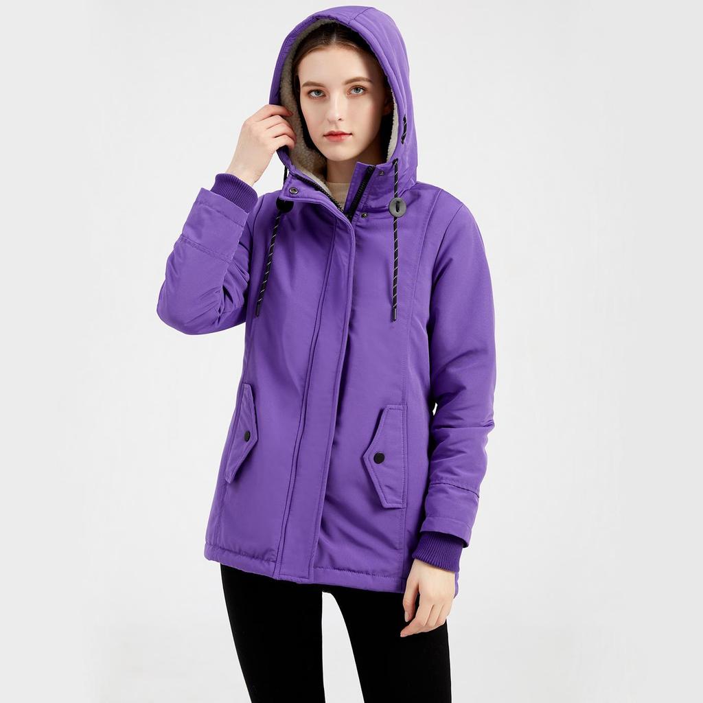 Parka da donna Giacca lunga calda taglia plus Giacca calda Inverno Giacca calda con cappuccio spessa