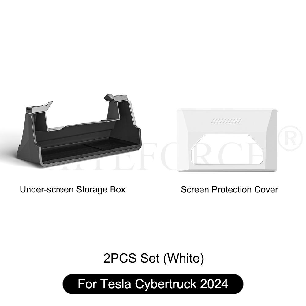For Tesla Cybertruck 2025 Storage Box Storage Organizer Case Tray Under The Central Control Screen Behind The Screen Storage Box