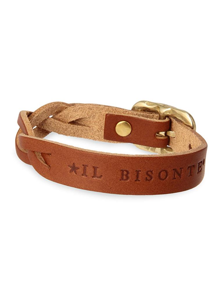 Genuine Brown [IL BISONTE] Bracelet, Leather, Leather, Cowhide, Women's, Men's, Unisex, Tanned,