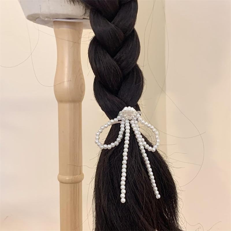 Artificial Pearls Bowtie Hairpin Duckbills Clip Barrettes Braids Clip Hair Decors