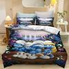 Die Schlümpfe Staffel Anime, Komfort-Bettwäsche für Zuhause und Schlafzimmer, Nordisches Polyester-Material, geeignet für Kinder und Erwachsene, 3-teiliges Set