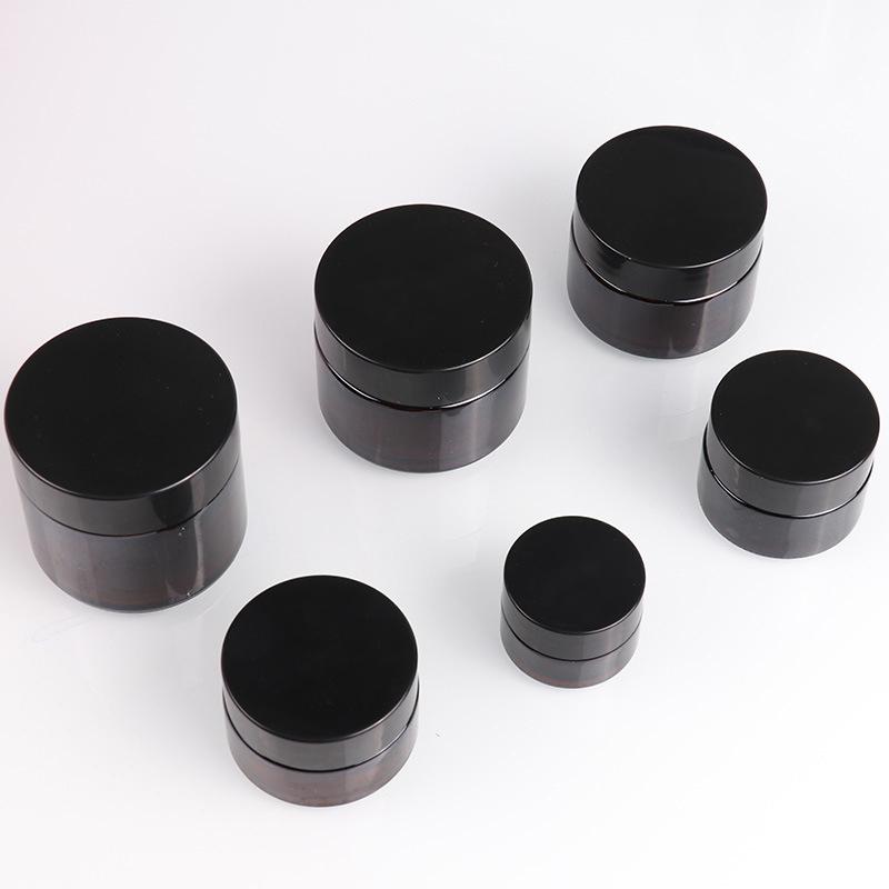 Braune Glas Nachfüllbare Salbentiegel Leerer Kosmetikbehälter Lidschatten Gesichtscreme Behälter 5/10/15/20/25/30/50/60G Probierfläschchen