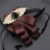Fashion Faux Stone Men's Suit Lapel Flowers Alloy Polyester Bow Tie Necktie Neck Decoration Groom Formal Suit
