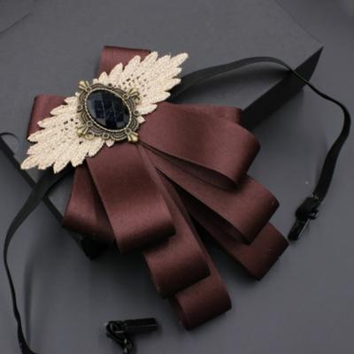 Fashion Faux Stone Men's Suit Lapel Flowers Alloy Polyester Bow Tie Necktie Neck Decoration Groom Formal Suit