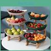 Wooden Holder Fruit Huacan Tray Standing Multilayer Fruit Dish Candy Snack Cake Plate Oval Fruit Trays Bowl Rack Fruits Shelf Table Decoration