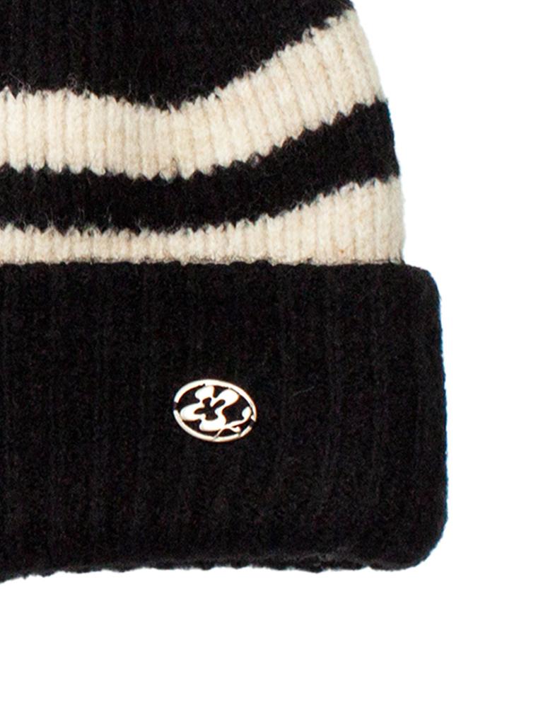 THE GREEN LAB Striped Beanie [Black]
